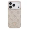 Guess Leather 4G Triangle Strass MagSafe tok iPhone 17 Pro készülékhez rózsaszín