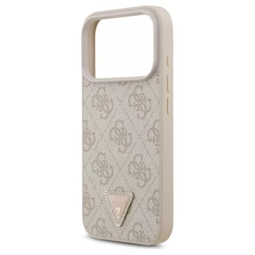 Guess Leather 4G Triangle Strass MagSafe tok iPhone 17 Pro készülékhez rózsaszín