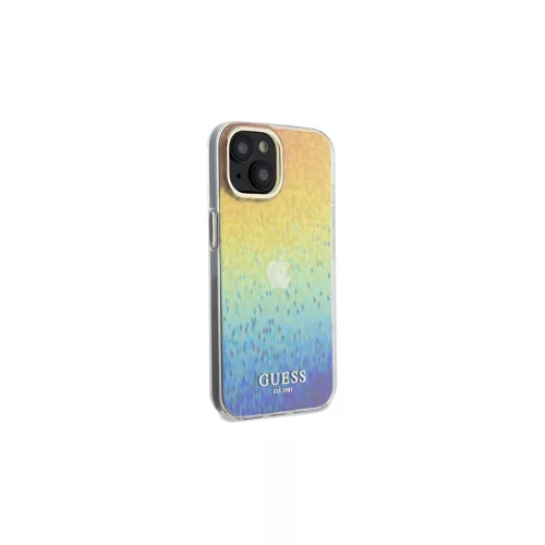 Guess GUHCP14SHDECMI iPhone 14 / 15 / 13 6.1" készülékhez kemény tok IML Faceted Mirror Disco Iridesc