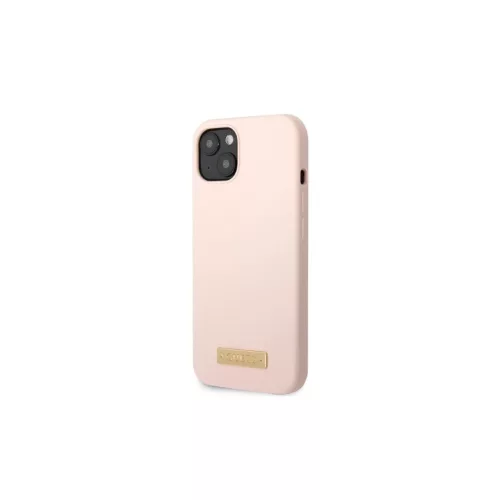 Guess GUHMP13SSBPLP iPhone 13 mini 5,4" készülékhez kemény tok Silicone Logo Plate MagSafe rózsaszín