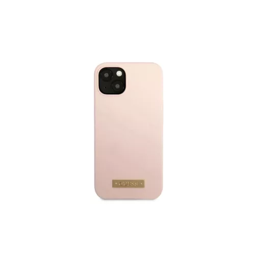 Guess GUHMP13SSBPLP iPhone 13 mini 5,4" készülékhez kemény tok Silicone Logo Plate MagSafe rózsaszín