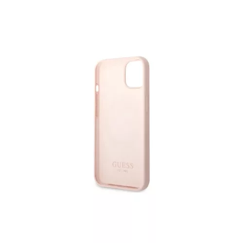Guess GUHMP13SSBPLP iPhone 13 mini 5,4" készülékhez kemény tok Silicone Logo Plate MagSafe rózsaszín