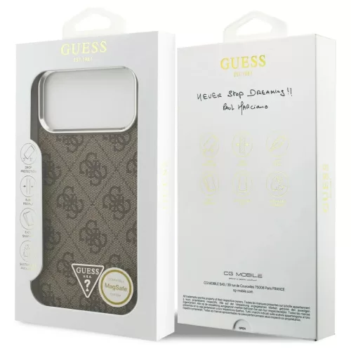Guess 4G Triangle Logo MagSafe tok iPhone 17 Pro Max készülékhez barna