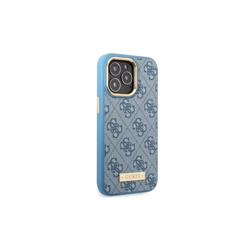 Guess GUHMP14LU4GPRB iPhone 14 Pro készülékhez 6.1" merev tok 4G Logo Plate MagSafe kék