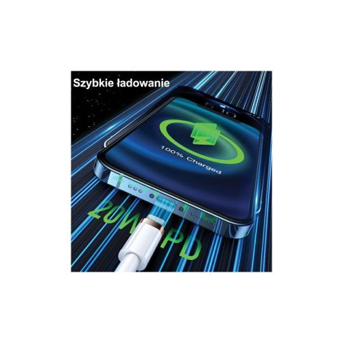 USAMS U63 USB-C to Lightning kábel 1,2m 20W PD Fast Charge fekete SJ484USB01 (US-SJ484)