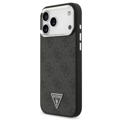 Tok Guess 4G Triangle Logo MagSafe iPhone 17 Pro Max készülékhez fekete ezüst