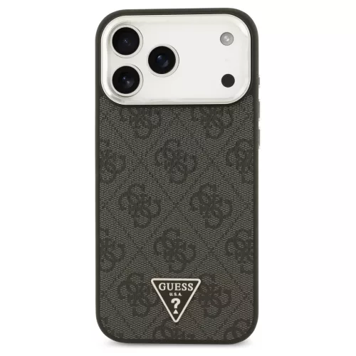 Tok Guess 4G Triangle Logo MagSafe iPhone 17 Pro Max készülékhez fekete ezüst