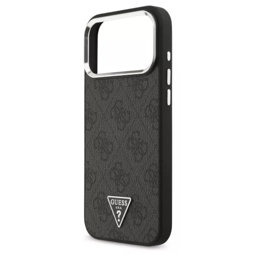 Tok Guess 4G Triangle Logo MagSafe iPhone 17 Pro Max készülékhez fekete ezüst