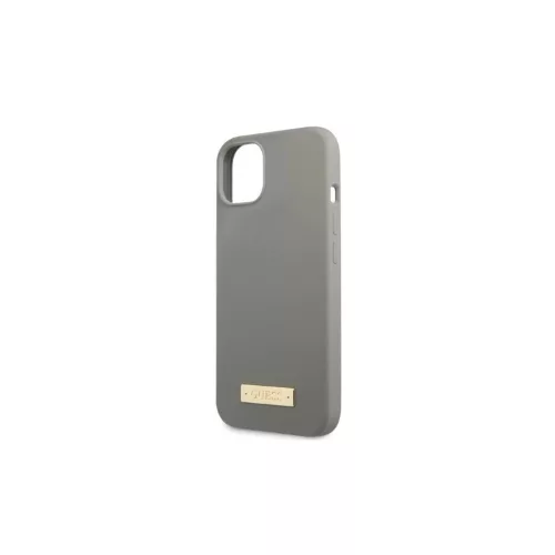 Guess GUHMP13SSPLG iPhone 13 mini készülékhez 5,4" kemény tok Silicone Logo Plate MagSafe szürke