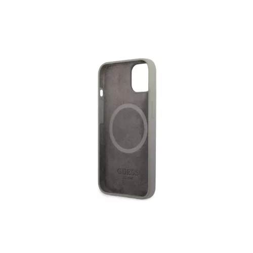 Guess GUHMP13SSPLG iPhone 13 mini készülékhez 5,4" kemény tok Silicone Logo Plate MagSafe szürke