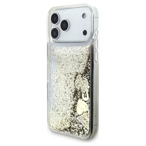 Guess Liq tok iPhone 17 Pro Max készülékhez – Glitter 4 Charms – arany