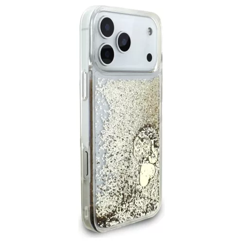 Guess Liq tok iPhone 17 Pro Max készülékhez – Glitter 4 Charms – arany