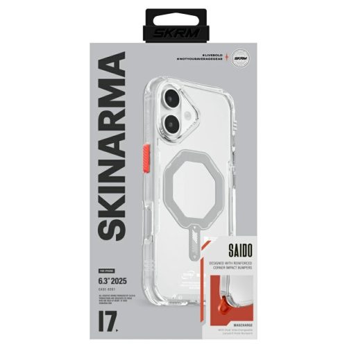 Skinarma Saido tok iPhone 17 készülékhez mágneses töltéssel átlátszó