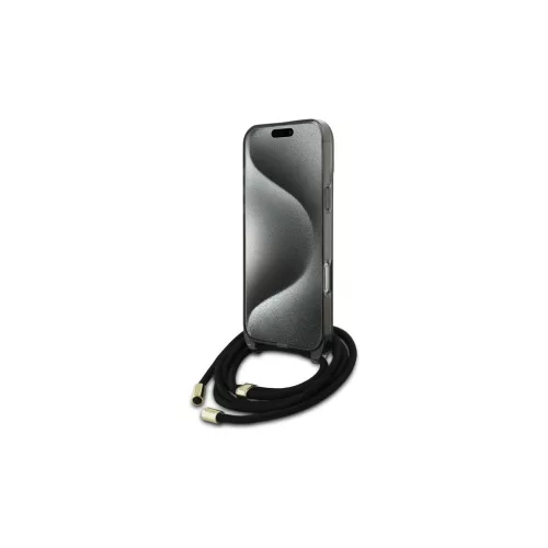 Guess GUHMP16XHCTSGNSK iPhone 16 Pro Max készülékhez kemény tok Crossbody Cord Script MagSafe fekete