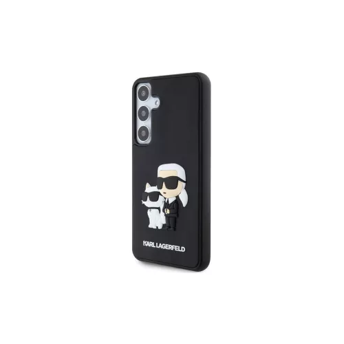 Karl Lagerfeld KLHCS24M3DRKCNK S24+ S926 készülékhez kemény tok 3D Rubber Karl&Choupette fekete