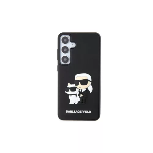 Karl Lagerfeld KLHCS24M3DRKCNK S24+ S926 készülékhez kemény tok 3D Rubber Karl&Choupette fekete