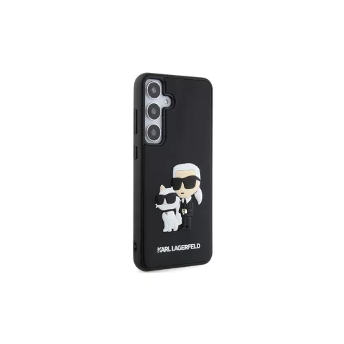 Karl Lagerfeld KLHCS24M3DRKCNK S24+ S926 készülékhez kemény tok 3D Rubber Karl&Choupette fekete
