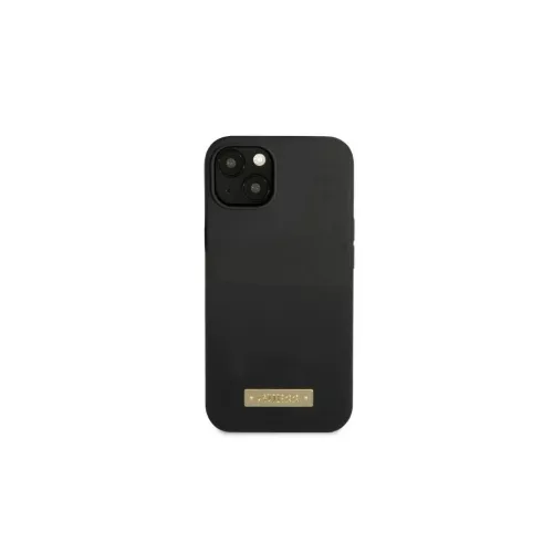 Guess GUHMP13SSPLK iPhone 13 mini 5,4 hüvelykes készülékhez kemény tok Silicone Logo Plate MagSafe fekete