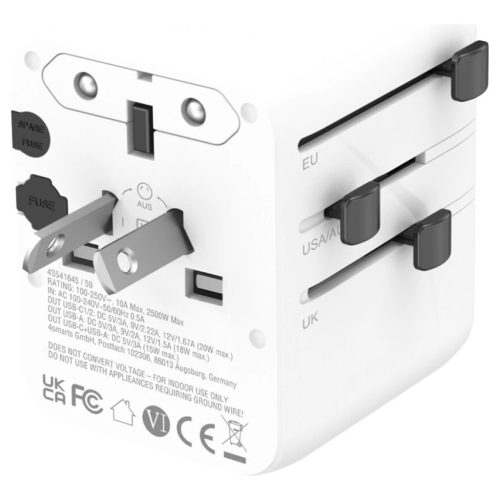 utazó adapter 4smarts Nomad GaN 20W 2C+1A fehér