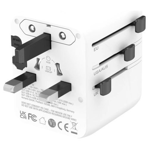 utazó adapter 4smarts Nomad GaN 20W 2C+1A fehér