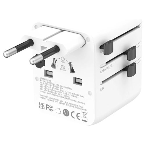 utazó adapter 4smarts Nomad GaN 20W 2C+1A fehér