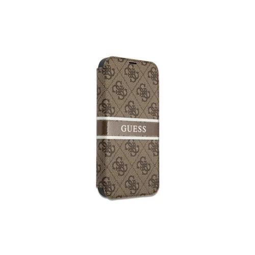 Guess GUBKP13L4GDBR iPhone 13 Pro/13 készülékhez 6,1" book 4G Stripe, barna