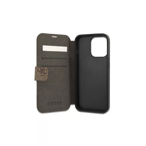 Guess GUBKP13L4GDBR iPhone 13 Pro/13 készülékhez 6,1" book 4G Stripe, barna