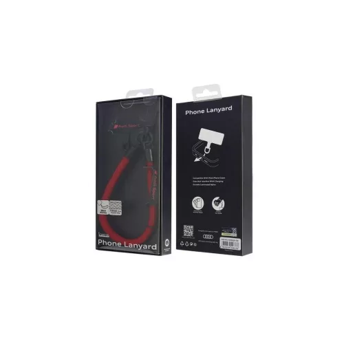 Audi univerzális telefon póráz 28 cm 10 mm piros AUS-HSL10-RSQ/D1-RD