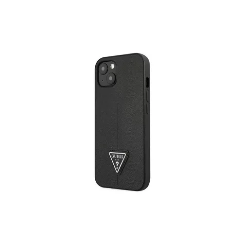 Guess GUHCP13SPSATLK iPhone 13 mini készülékhez 5,4" fekete kemény tok SaffianoTriangle Logo
