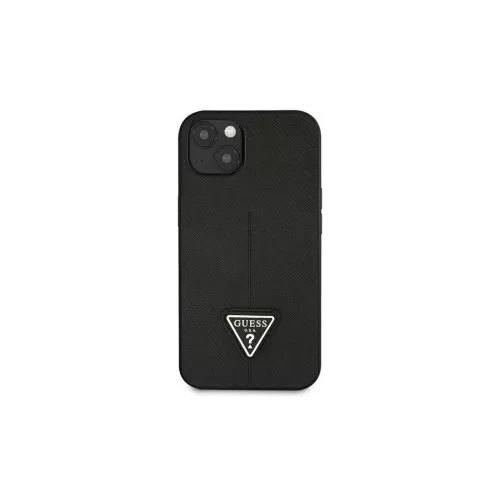 Guess GUHCP13SPSATLK iPhone 13 mini készülékhez 5,4" fekete kemény tok SaffianoTriangle Logo