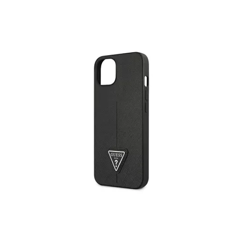 Guess GUHCP13SPSATLK iPhone 13 mini készülékhez 5,4" fekete kemény tok SaffianoTriangle Logo