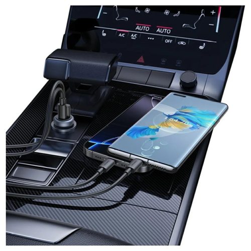 Autós töltő USAMS CC322 30W 1xUSB-A 1xUSB-C tarnish