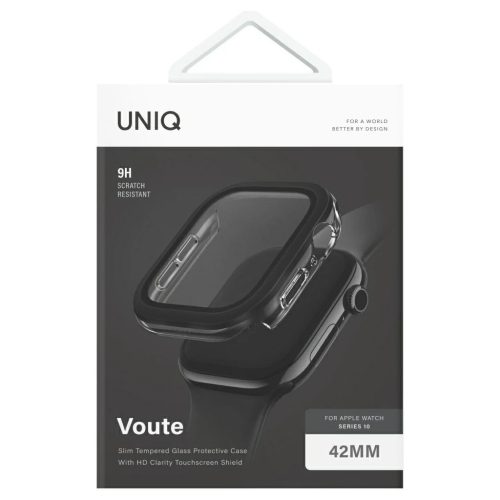 UNIQ Voute tok Apple Watch Series 10/11 42mm készülékhez temperált üveg fekete