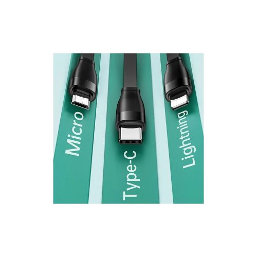 USAMS kábel U69 3-in-1 1m (Lightning/microUSB/USB-C) SJ508USB02 (US-SJ508) kék