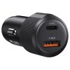 USAMS YT Series CC283 60W autós töltő 1xUSB-A 1xUSB-C fekete