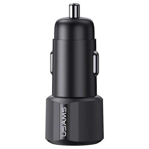 USAMS YT Series CC283 60W autós töltő 1xUSB-A 1xUSB-C fekete