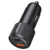 USAMS YT Series CC283 60W autós töltő 1xUSB-A 1xUSB-C fekete