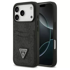   Tok Guess 4G Double Card Triangle iPhone 17 Pro készülékhez fekete