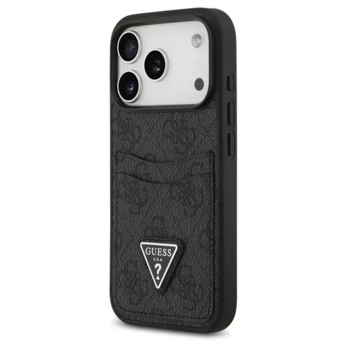 Tok Guess 4G Double Card Triangle iPhone 17 Pro készülékhez fekete