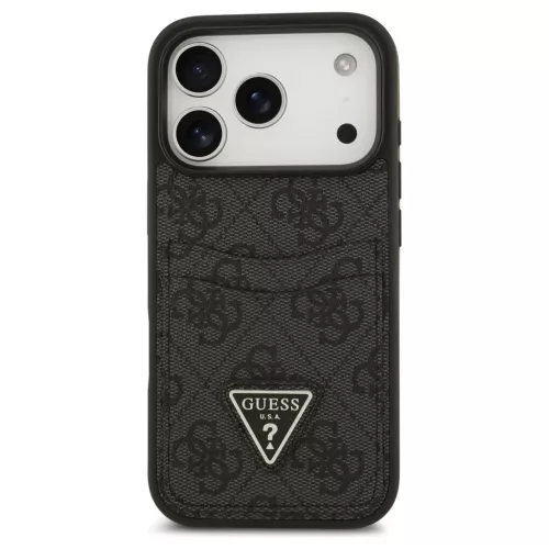 Tok Guess 4G Double Card Triangle iPhone 17 Pro készülékhez fekete
