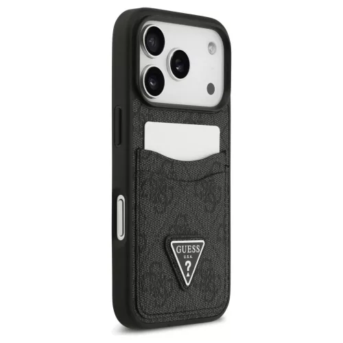 Tok Guess 4G Double Card Triangle iPhone 17 Pro készülékhez fekete