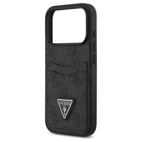 Tok Guess 4G Double Card Triangle iPhone 17 Pro készülékhez fekete