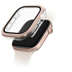   UNIQ Voute tok Apple Watch Series 10/11 42mm készülékhez – edzett üveg, rózsaarany
