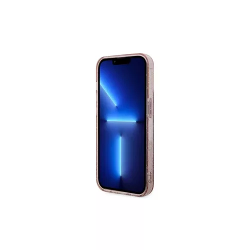 Guess GUHMP14MHCMCGP iPhone 14 Plus / 15 Plus készülékhez 6.7" kemény tok Glitter Gold MagSafe rózsaszín