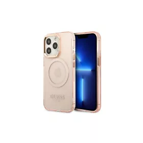   Guess GUHMP13XHTCMP iPhone 13 Pro Max 6,7" készülékhez kemény tok Gold Outline Translucent MagSafe rózsaszín