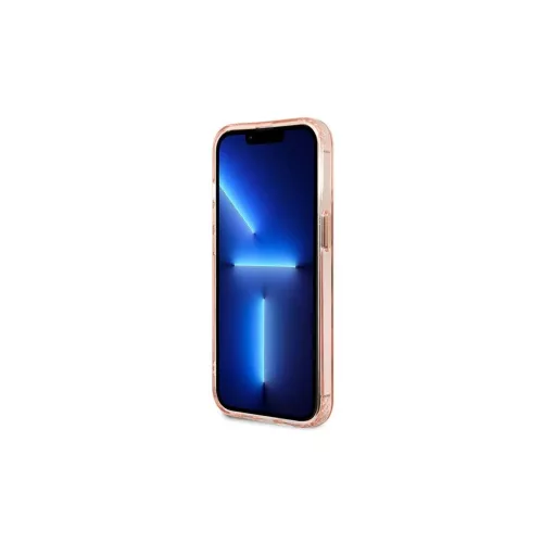 Guess GUHMP13XHTCMP iPhone 13 Pro Max 6,7" készülékhez kemény tok Gold Outline Translucent MagSafe rózsaszín