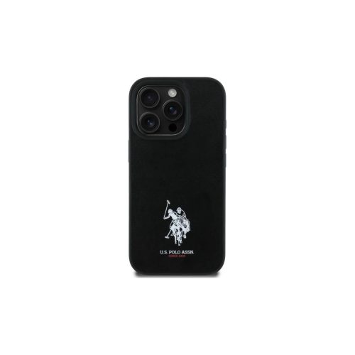 US Polo USHCP15XPGEK iPhone 15 Pro Max 6,7" készülékhez tok Leather Embroidered DH Color fekete
