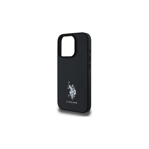 US Polo USHCP15XPGEK iPhone 15 Pro Max 6,7" készülékhez tok Leather Embroidered DH Color fekete