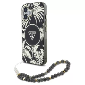   Guess Palm Trees Triangle Pearl Strap MagSafe tok iPhone 16 készülékhez fekete