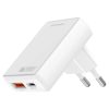 Fal töltő 4smarts FlatPlug Duos 20W GaN USB-C + USB-A fehér